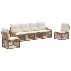 Ensemble de canap&eacute; de 6 pcs Beige polyrotin
