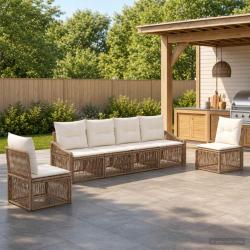 Ensemble de canap&eacute; de 6 pcs Beige polyrotin