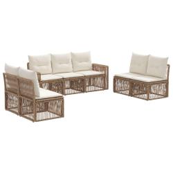 Ensemble de canap&eacute; de 7 pcs Beige et blanc cr&egrave;me