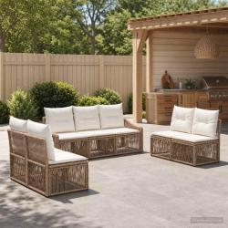 Ensemble de canap&eacute; de 7 pcs Beige polyrotin