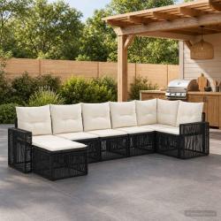 Ensemble de canap&eacute; de 7 pcs Noir et blanc cr&egrave;me