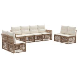 Ensemble de canap&eacute; de 8 pcs Beige et blanc cr&egrave;me