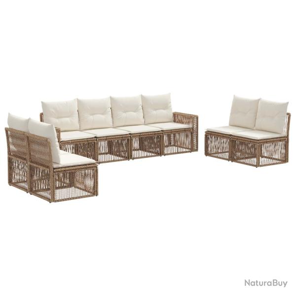 Ensemble de canap� de 8 pcs Beige et blanc cr�me