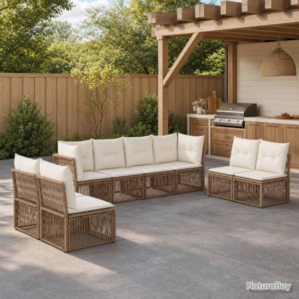 Ensemble de canap� de 8 pcs Beige polyrotin