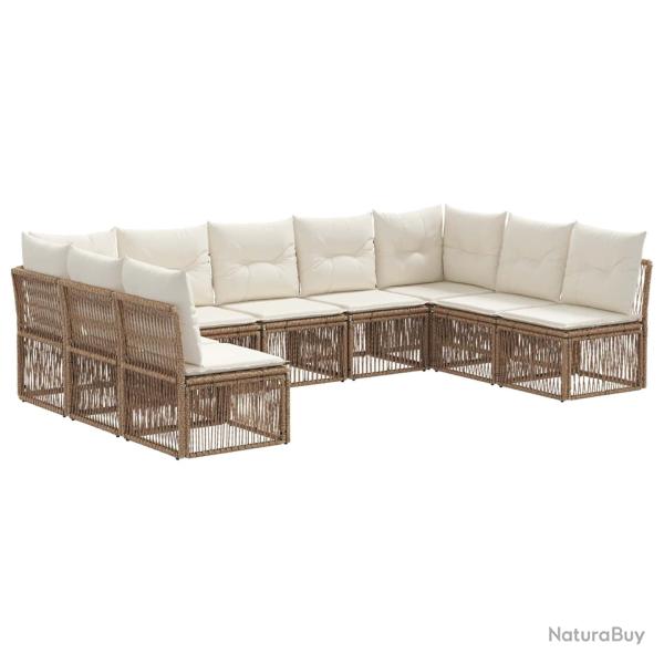 Ensemble de canap� de 9 pcs Beige polyrotin