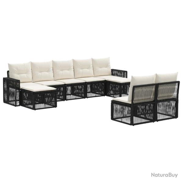 Ensemble de canap� de 9 pcs Noir et blanc cr�me