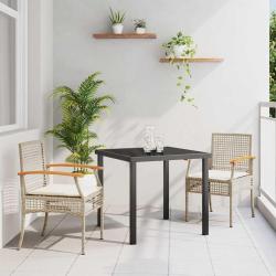 Ensemble de salle &agrave; manger pour 3 pcs Beige et Noir