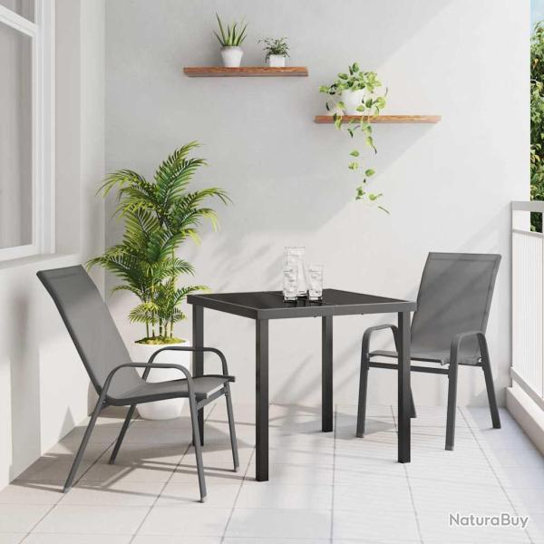 Ensemble de salle � manger pour 3 pcs Gris et Noir