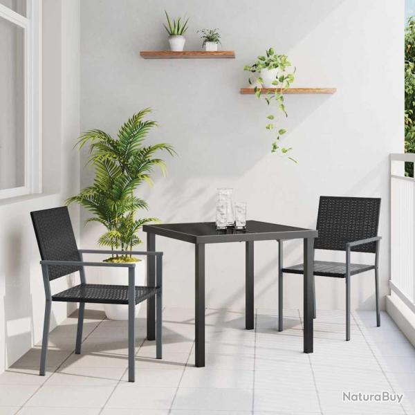Ensemble de salle � manger pour 3 pcs Noir Rotin PE