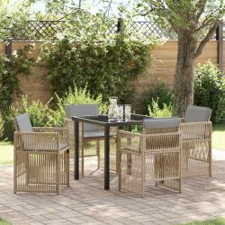 Ensemble de salle &agrave; manger pour 5 pcs Beige