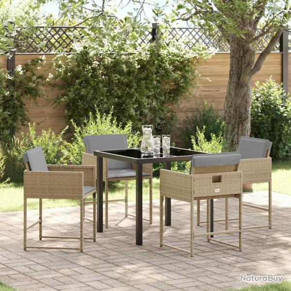 Ensemble de salle � manger pour 5 pcs Beige polyrotin