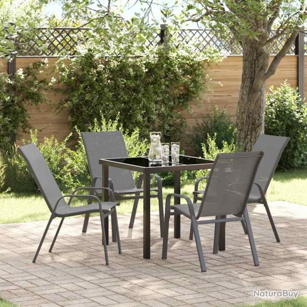 Ensemble de salle � manger pour 5 pcs Gris et Noir