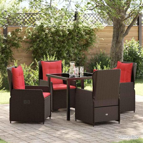 Ensemble de salle � manger pour 5 pcs Marron Poly rotin