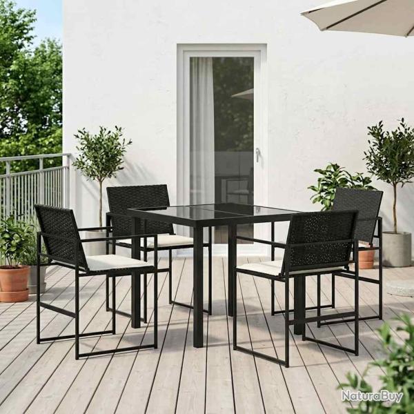 Ensemble de salle � manger pour 5 pcs Noir et Cr�me