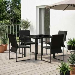 Ensemble de salle &agrave; manger pour 5 pcs Noir et anthracite