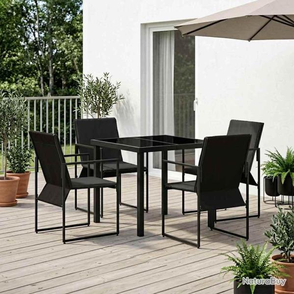 Ensemble de salle � manger pour 5 pcs Noir et anthracite