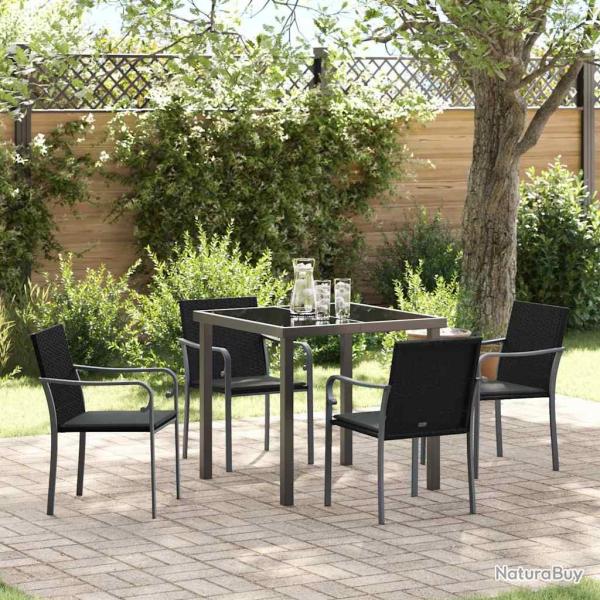 Ensemble de salle � manger pour 5 pcs Noir et gris