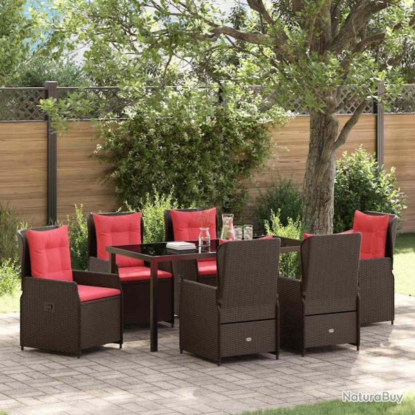 Ensemble de salle � manger pour 7 pcs Marron Poly rotin