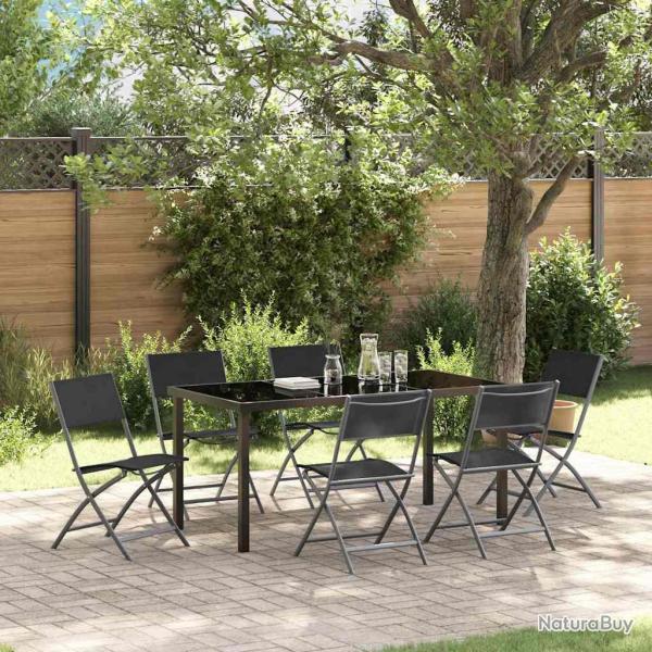 Ensemble de salle � manger pour 7 pcs Noir