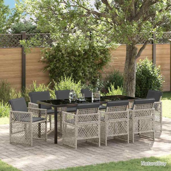 Ensemble de salle � manger pour 9 pcs Gris clair