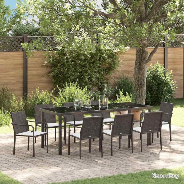Ensemble de salle � manger pour 9 pcs Marron et Noir