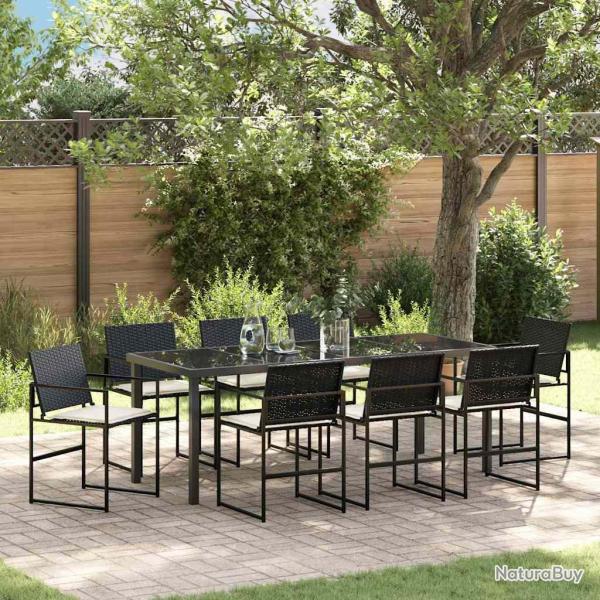 Ensemble de salle � manger pour 9 pcs Noir et Cr�me
