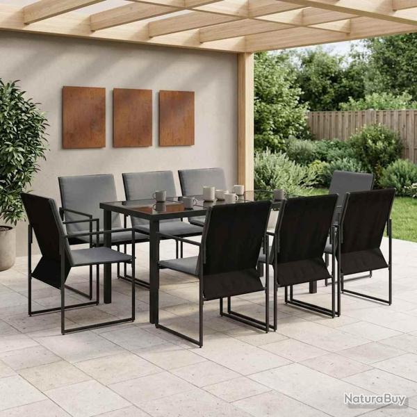 Ensemble de salle � manger pour 9 pcs Noir et anthracite