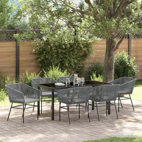 Ensemble de salle � manger pour avec coussin 7 pcs Gris