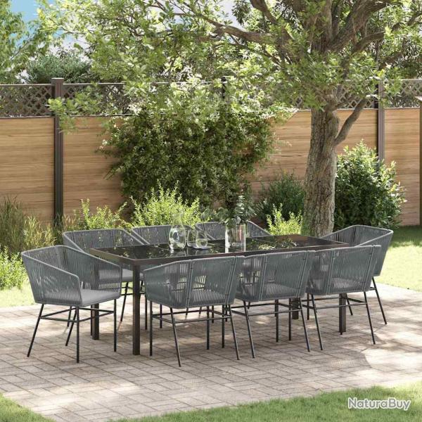 Ensemble de salle � manger pour avec coussin 9 pcs Gris