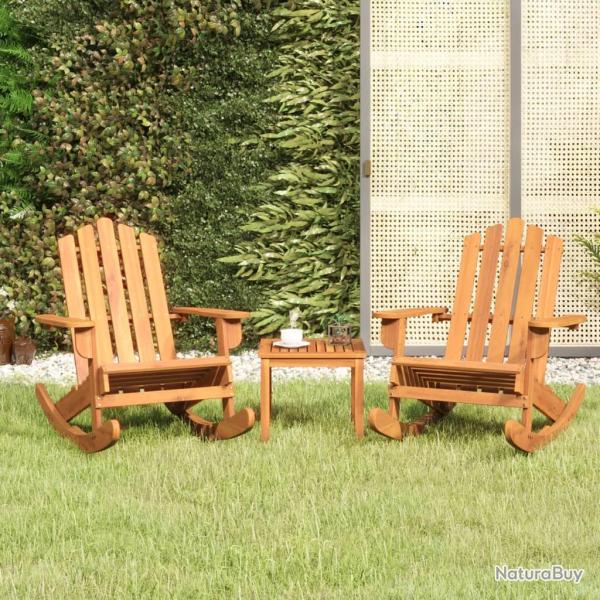 Ensemble de salon de Adirondack 3 pcs bois acacia solide