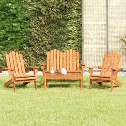Ensemble de salon de Adirondack 4 pcs bois acacia solide