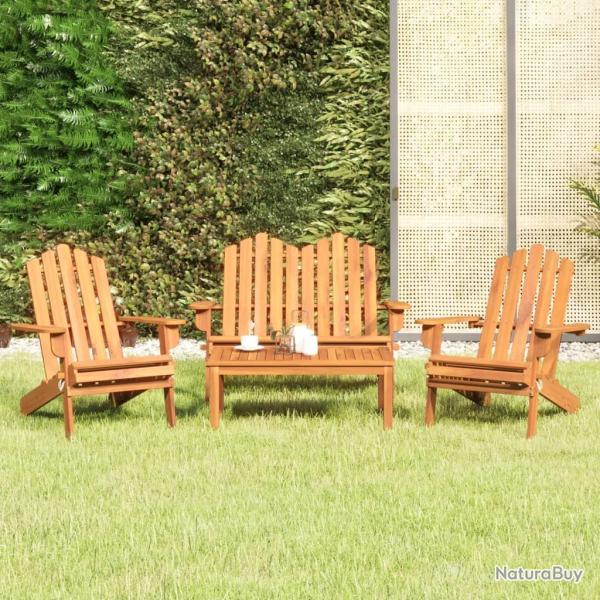 Ensemble de salon de Adirondack 4 pcs bois acacia solide