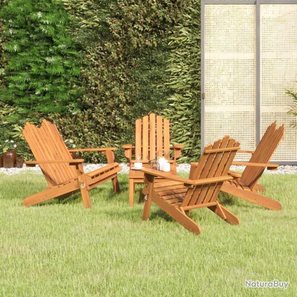 Ensemble de salon de Adirondack 5 pcs bois acacia solide