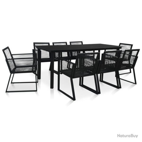 Ensemble � manger d'ext�rieur 9 pcs Rotin PVC Noir
