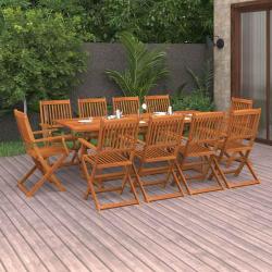 Ensemble &agrave; manger de 11 pcs 220x90x75 cm bois d'acacia