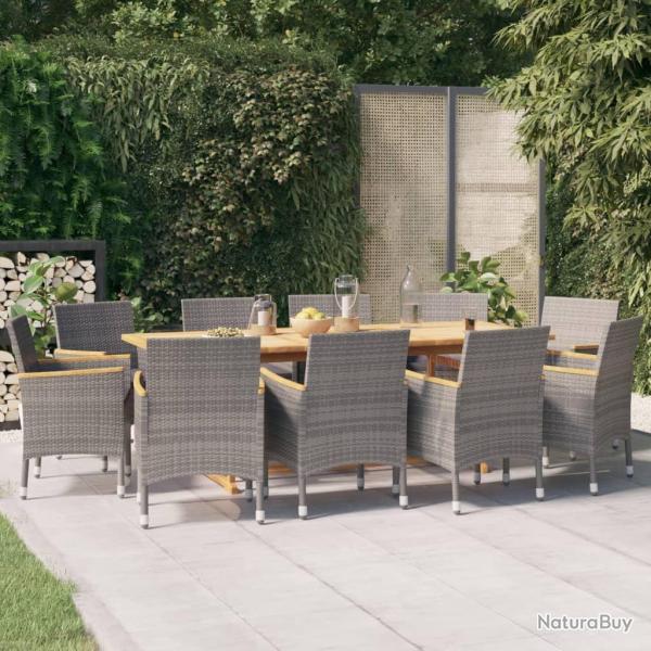 Ensemble � manger de 11 pcs avec coussins Gris