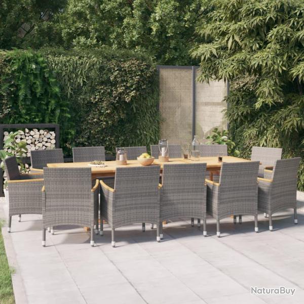 Ensemble � manger de 13 pcs avec coussins Gris