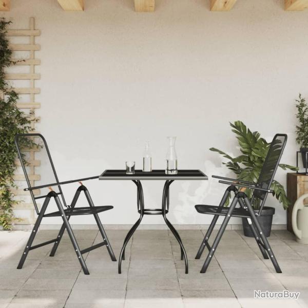 Ensemble � manger de 3 pcs anthracite m�tal maille
