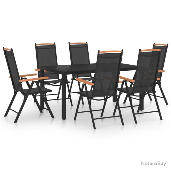 Ensemble � manger de 7 pcs Aluminium Noir