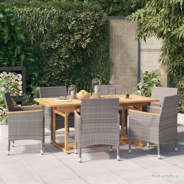 Ensemble � manger de 7 pcs avec coussins Gris