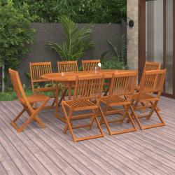 Ensemble &agrave; manger de 9 pcs bois massif d'acacia