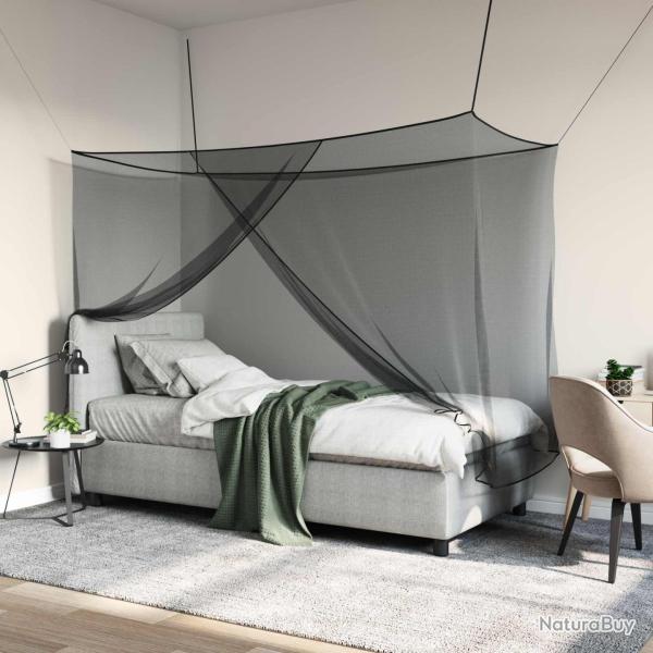 Filet anti-moustiques pour lit 156 mailles 3 pcs Noir Polyester