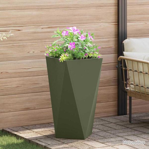 Jardini�re Vert olive 40 x 40 x 75 cm Acier