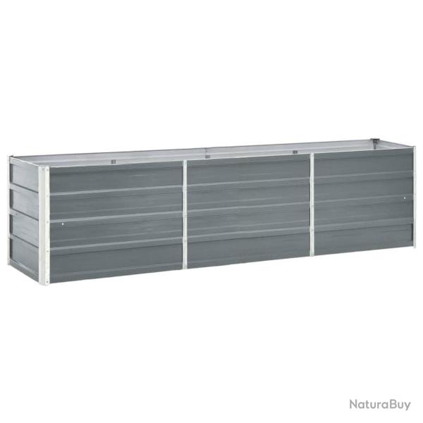 Jardini�re sur�lev�e acier galvanis� 240x40x45 cm gris