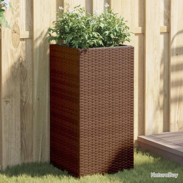 Jardini�res 2 pcs marron 40x40x80 cm r�sine tress�e