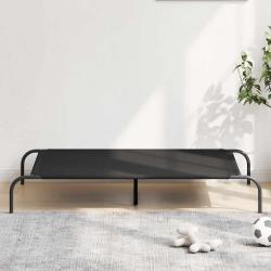 Lit sur&eacute;lev&eacute; pour chien noir 130x80x20 cm tissu oxford et acier