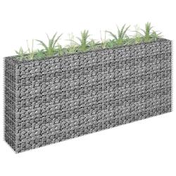Lit sur&eacute;lev&eacute; &agrave; gabion Acier galvanis&eacute; 180x30x90 cm