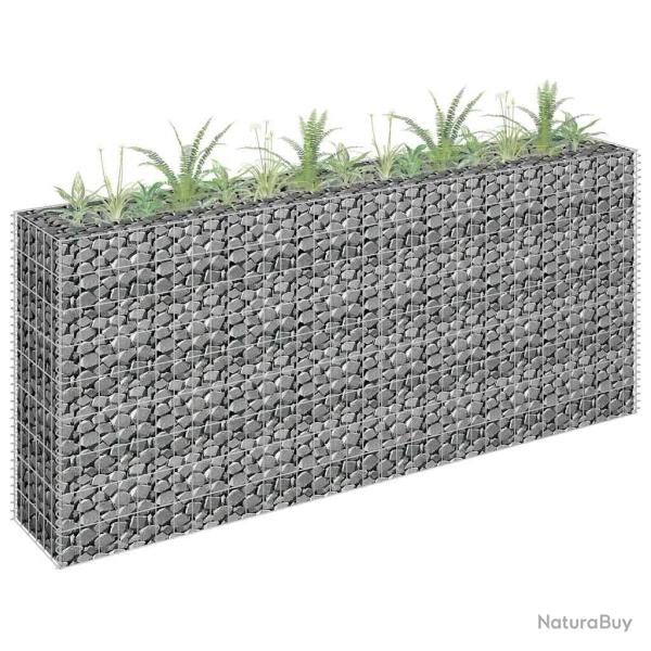 Lit sur�lev� � gabion Acier galvanis� 180x30x90 cm