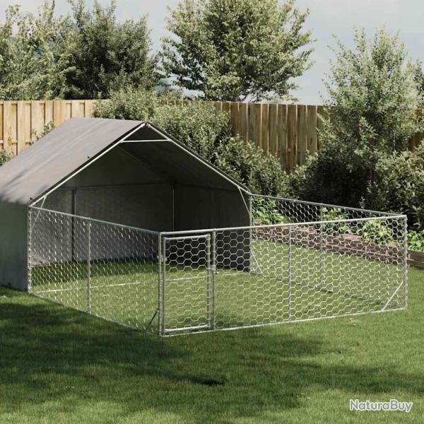 Niche d'ext�rieur pour chien enclos 6x3x1,9 m acier galvanis�