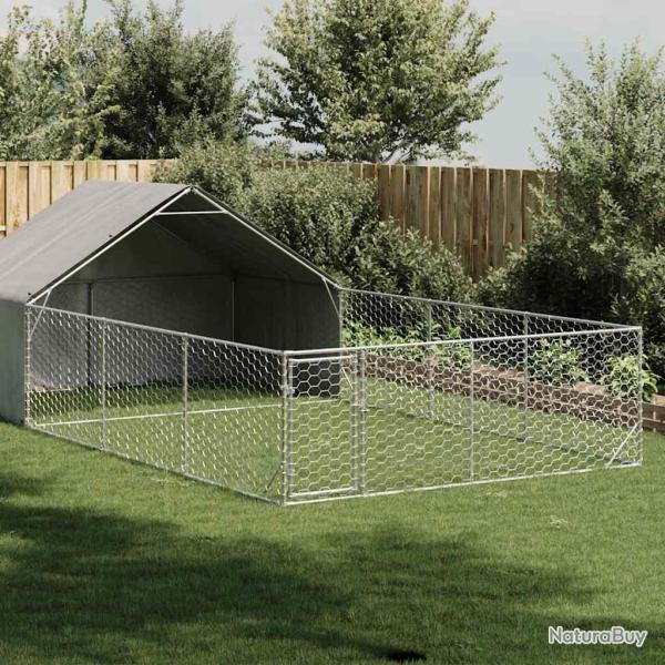 Niche d'ext�rieur pour chien enclos 7x3x1,9 m acier galvanis�